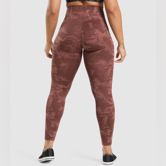 Gym shark power high rise leggings, size small, burgundy - Picture 2 of 5